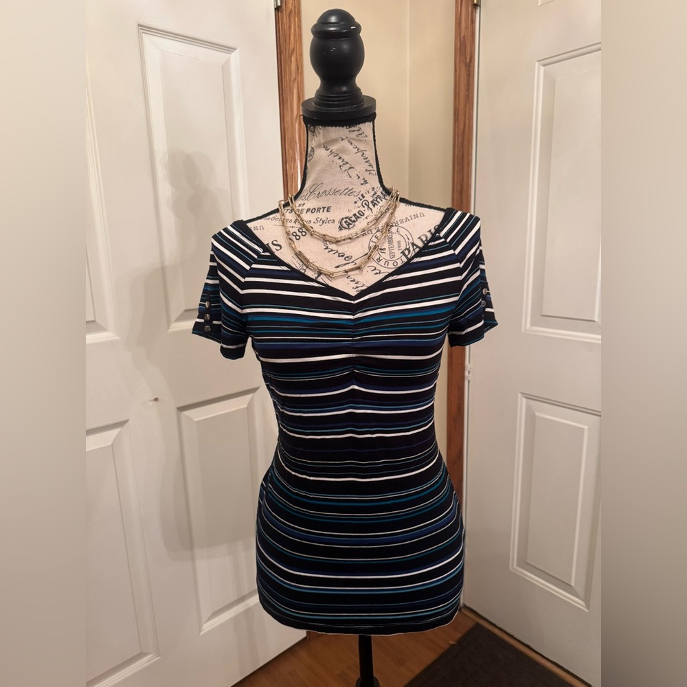 White House Black Market Multicolor Striped Shirt
